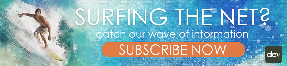 Newsletter subscription invitation - surfing photo