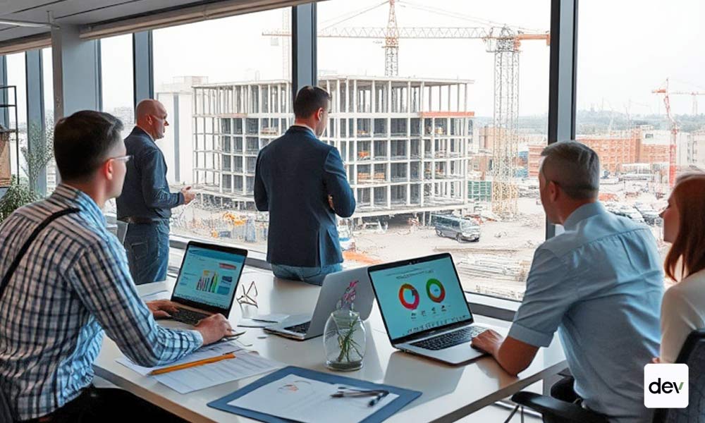 CRE management team overlooking job site